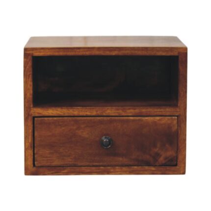 Solis One-Drawer Wall-Mounted Bedside — Chestnut — product photograph