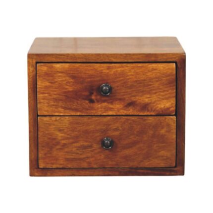 Solis Two-Drawer Wall-Mounted Bedside — Chestnut — product photograph