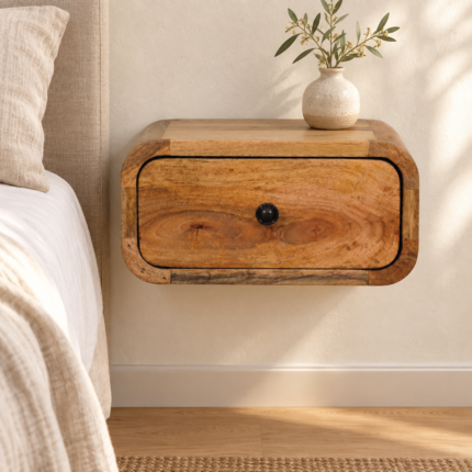 Avora Floating Bedside — Natural — styled interior