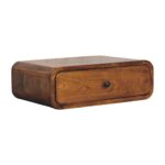 Avora Wall-Mounted One-Drawer Bedside — Chestnut — product photograph