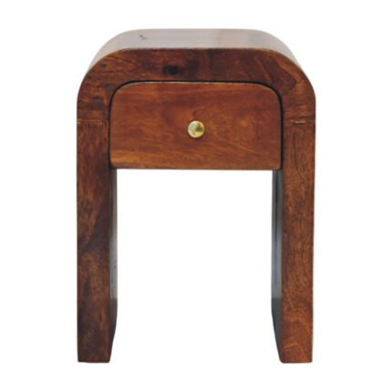 Darcy Petite Bedside with Curved Edges — Chestnut — product photograph