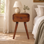 Avora Petite Bedside — Chestnut — styled interior