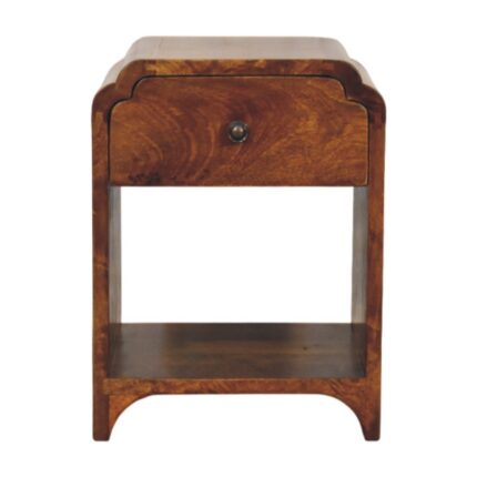 Norr Petite Bedside with Drawer and Open Shelf — Chestnut — product photograph