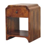 Norr Petite Bedside with Drawer and Open Shelf — Chestnut — product photograph