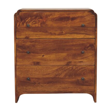 Norr Three-Drawer Chest — Chestnut — product photograph