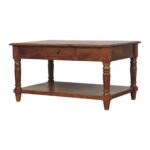 Forma Turned Legs Two-Drawer Coffee Table — Chestnut — product photograph