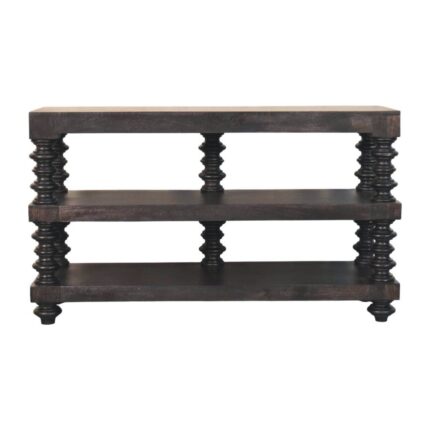 Spindle Shelf Console — Carbon Ash — product photograph