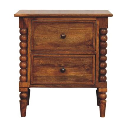 Spindle Harper Bedside — Amber Oak — product photograph