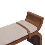 Lina Stirrup Curve Bench — Amber Oak — product photograph