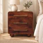 Lina Rounded Three-Drawer Chest — styled interior