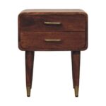 Valen Two-Drawer Bedside Table — Roasted Almond — product photograph