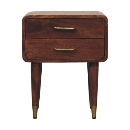 Valen Two-Drawer Bedside Table — Roasted Almond — product photograph