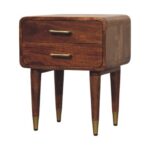 Valen Two-Drawer Bedside Table — Roasted Almond — product photograph