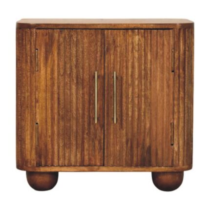 Solis Fluted Petite Sideboard — Amber Oak — product photograph