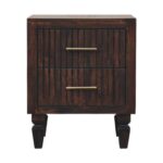 Berg Two-Drawer Bedside — Velvet Mocha — product photograph