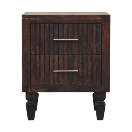 Berg Two-Drawer Bedside — Velvet Mocha — product photograph