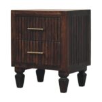 Berg Two-Drawer Bedside — Velvet Mocha — product photograph