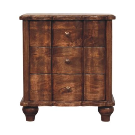 Lume Roasted Panelled Bedside — Roasted Almond — product photograph