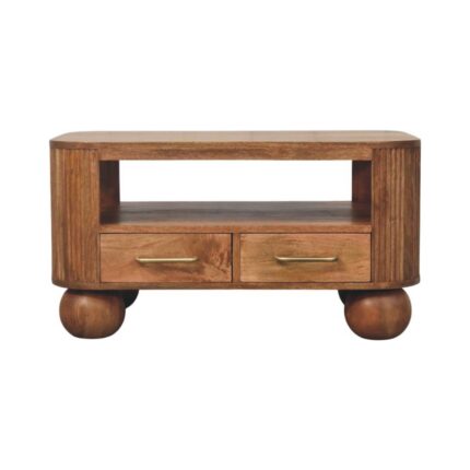 Briarwood Fluted Coffee Table — Golden Teak — product photograph