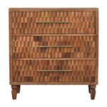 Klint Carved Storage Chest — Golden Teak — product photograph