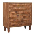 Klint Carved Storage Chest — Golden Teak — product photograph