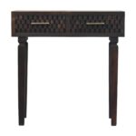 Klint Carved Slim Console — Velvet Mocha — product photograph