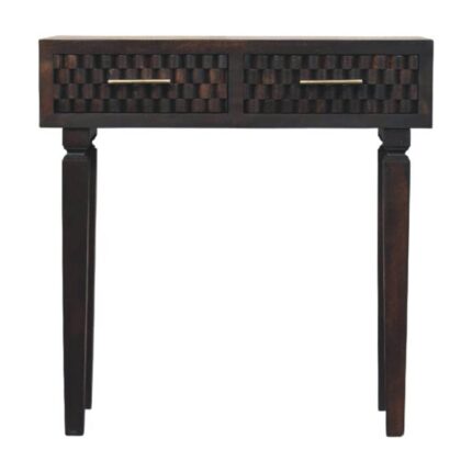 Klint Carved Slim Console — Velvet Mocha — product photograph