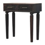Klint Carved Slim Console — Velvet Mocha — product photograph