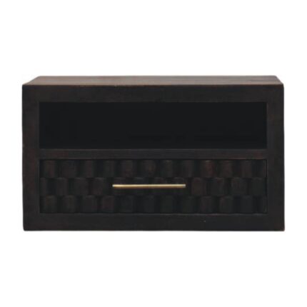 Klint Carved Open-Slot Bedside — Velvet Mocha — product photograph