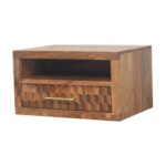 Klint Carved Slot-Drawer Bedside — Golden Teak — product photograph