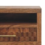 Klint Carved Slot-Drawer Bedside — Golden Teak — product photograph
