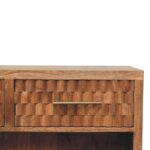 Klint Carved Entryway Shoe Cabinet — Golden Teak — product photograph