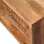 Klint Carved Entryway Shoe Cabinet — Golden Teak — product photograph