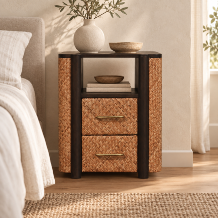 Haven Bedside — Velvet Mocha — styled interior