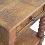 Spindle Bedside Table — Amber Oak — product photograph