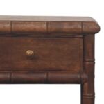 Bambu Carved Bedside Table — Roasted Almond — product photograph