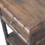 Bambu Carved Bedside Table — Roasted Almond — product photograph