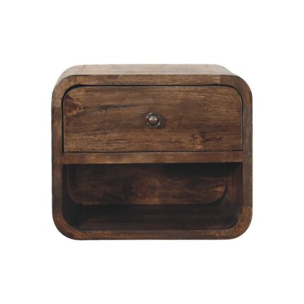 Lina Rounded One-Drawer Bedside — Classic Grey — product photograph