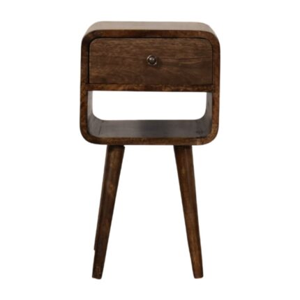 Lina Rounded Open Shelf Bedside — Classic Grey — product photograph
