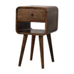 Lina Rounded Open Shelf Bedside — Classic Grey — product photograph