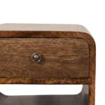Lina Rounded Open Shelf Bedside — Classic Grey — product photograph