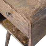 Lina Rounded Open Shelf Bedside — Classic Grey — product photograph