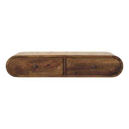 Lina Rounded Wall-Mounted Console with 2 Drawers — Classic Grey — product photograph