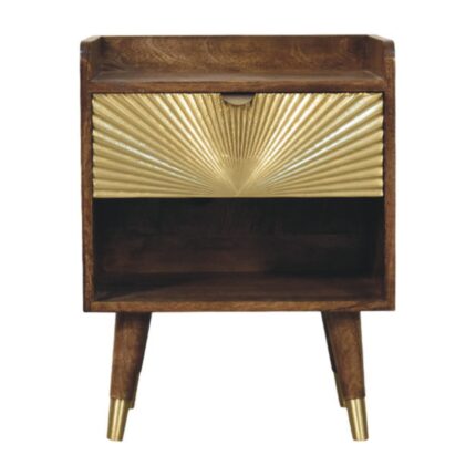 Forma Sunburst Brass Inlay Bedside — Classic Grey — product photograph