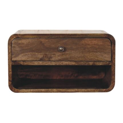 Lina Rounded Edge One-Drawer Bedside — Classic Grey — product photograph