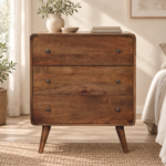Lina Curve Edge Three-Drawer Chest — Classic Grey — styled interior