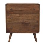 Lina Curve Edge Three-Drawer Chest — Classic Grey — product photograph