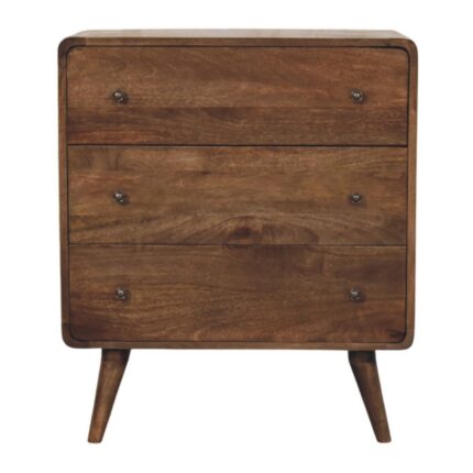 Lina Curve Edge Three-Drawer Chest — Classic Grey — product photograph