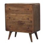 Lina Curve Edge Three-Drawer Chest — Classic Grey — product photograph