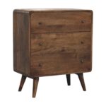 Lina Curve Edge Three-Drawer Chest — Classic Grey — product photograph
